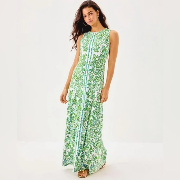 Lilly Pulitzer Dresses & Skirts - NWT $228 Lilly Pulitzer Resort White Sol Mates Engineered Knit Dress Green Small